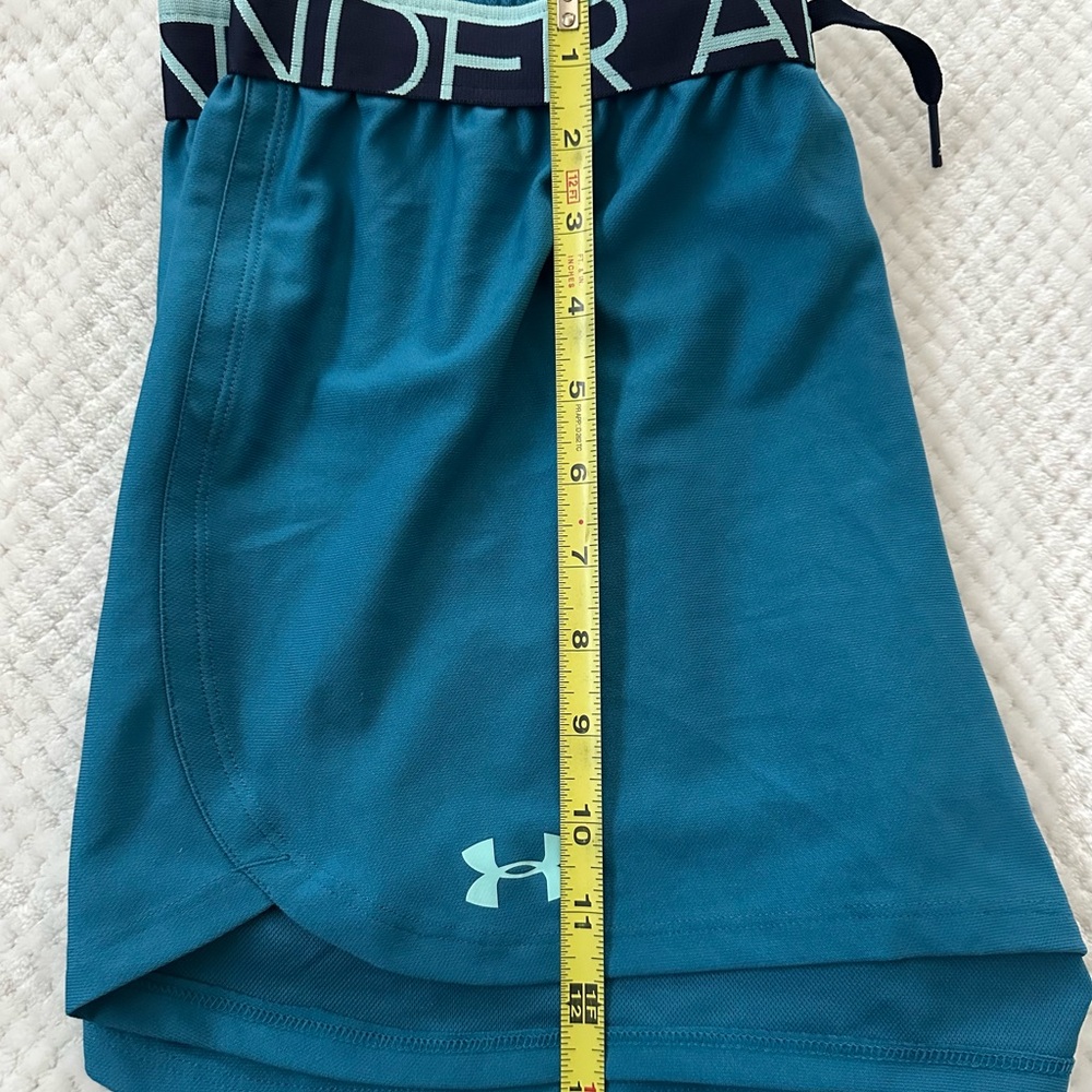 UNDER ARMOUR Women's Play Up Heat Gear Teal Shorts (Medium) - Picture 5 of 5